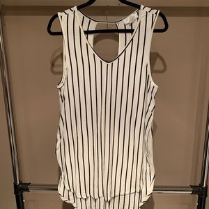 Ces Femme Black and White Striped Tank - Size XL